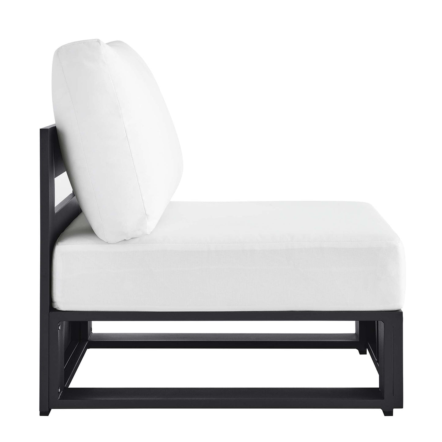 Tahoe Outdoor Patio Powder-Coated Aluminum Modular Armless Chair by Modway EEI-6628-GRY-WHI