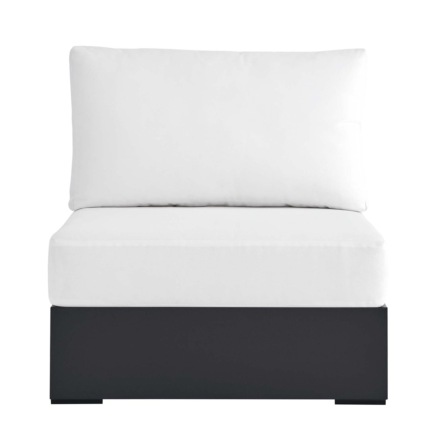 Tahoe Outdoor Patio Powder-Coated Aluminum Modular Armless Chair by Modway EEI-6628-GRY-WHI