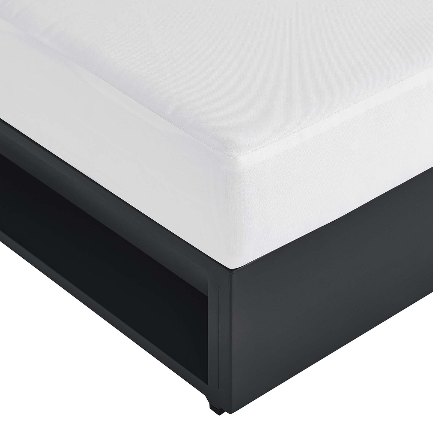 Tahoe Outdoor Patio Powder-Coated Aluminum Modular Armless Chair by Modway EEI-6628-GRY-WHI