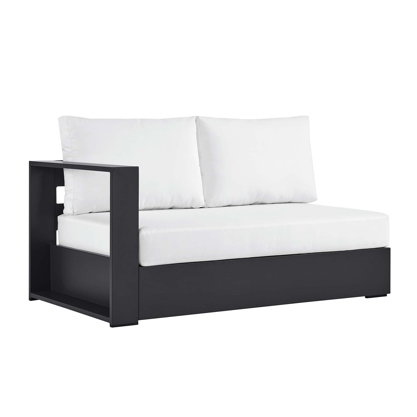 Tahoe Outdoor Patio Powder-Coated Aluminum Modular Left-Facing Loveseat by Modway EEI-6629-GRY-WHI