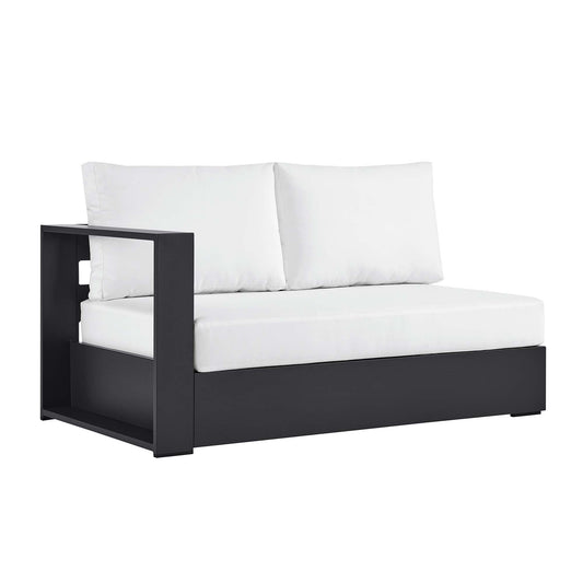 Tahoe Outdoor Patio Powder-Coated Aluminum Modular Left-Facing Loveseat by Modway EEI-6629-GRY-WHI