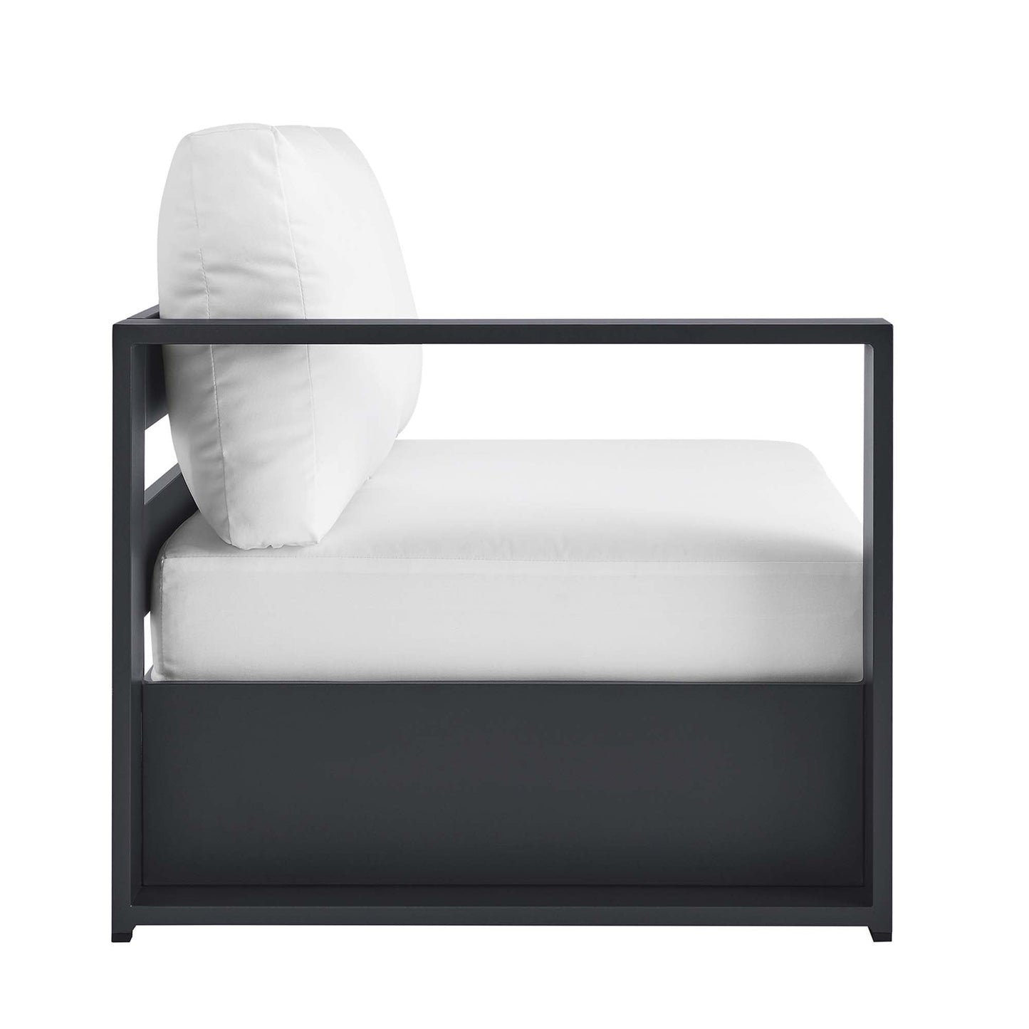 Tahoe Outdoor Patio Powder-Coated Aluminum Modular Left-Facing Loveseat by Modway EEI-6629-GRY-WHI