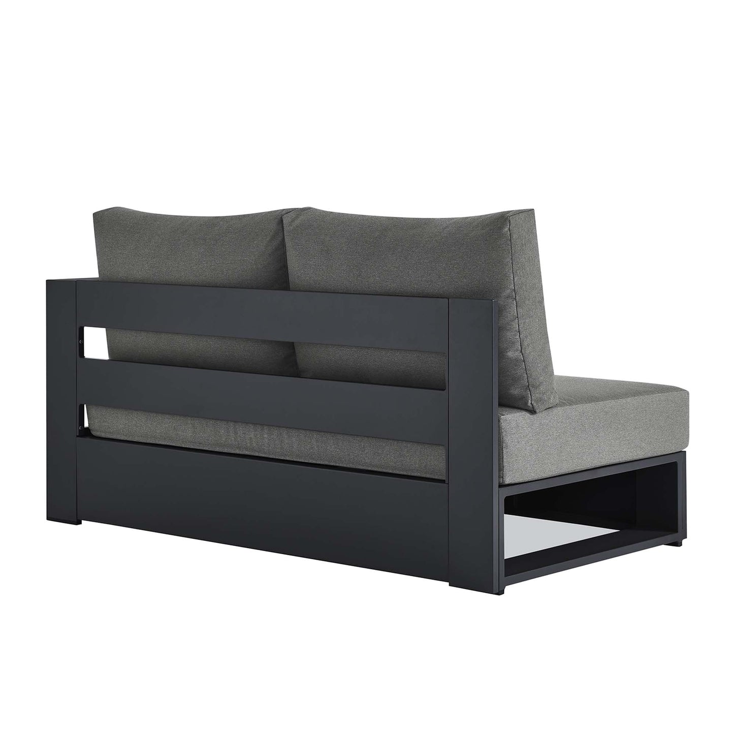 Tahoe Outdoor Patio Powder-Coated Aluminum Modular Right-Facing Loveseat by Modway EEI-6630-GRY-CHA