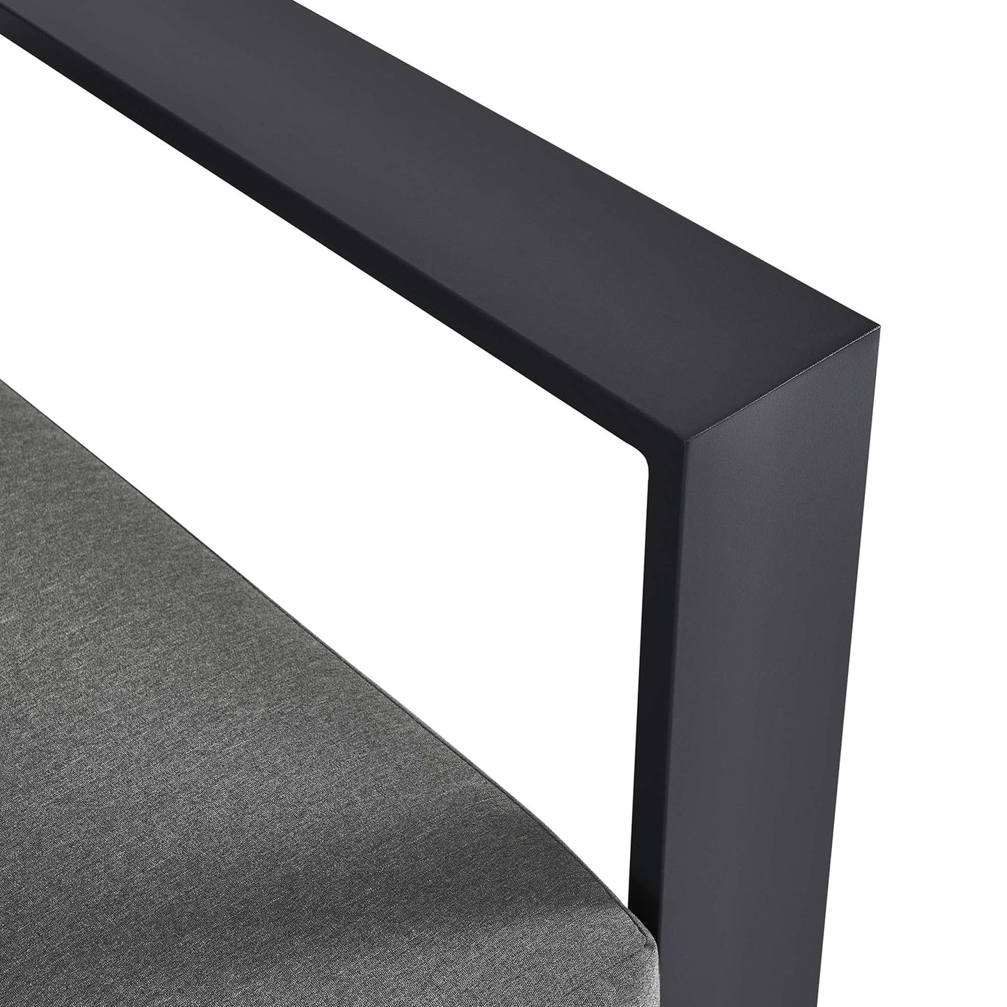 Tahoe Outdoor Patio Powder-Coated Aluminum Modular Right-Facing Loveseat by Modway EEI-6630-GRY-CHA