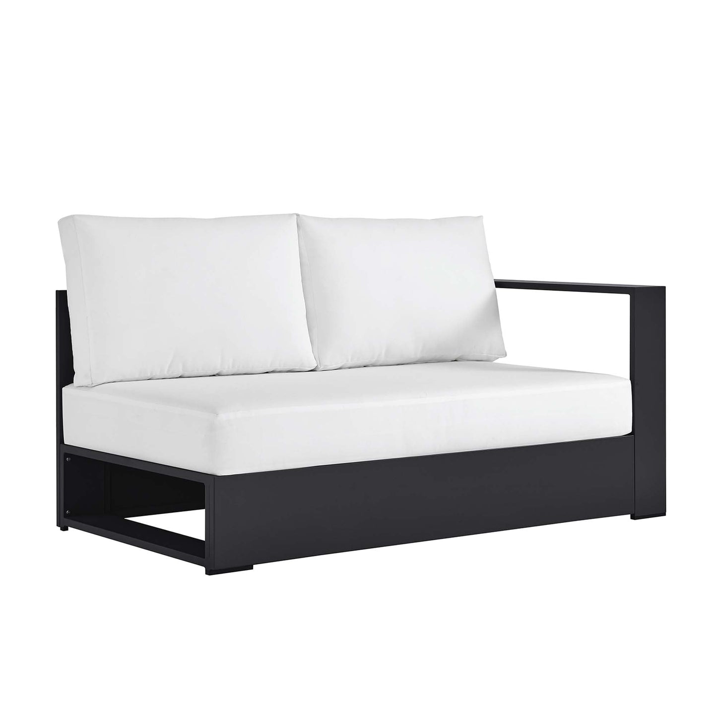 Tahoe Outdoor Patio Powder-Coated Aluminum Modular Right-Facing Loveseat by Modway EEI-6630-GRY-WHI