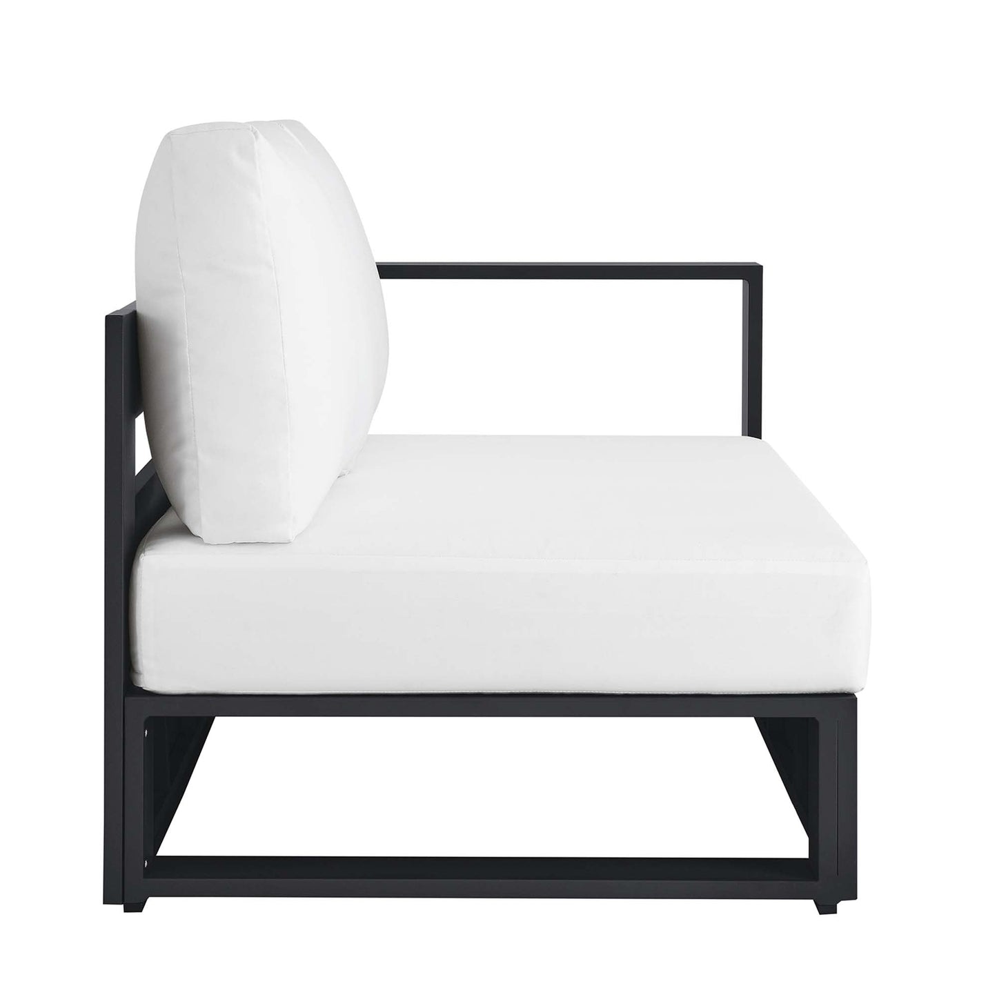 Tahoe Outdoor Patio Powder-Coated Aluminum Modular Right-Facing Loveseat by Modway EEI-6630-GRY-WHI