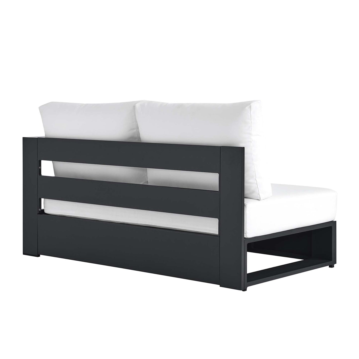 Tahoe Outdoor Patio Powder-Coated Aluminum Modular Right-Facing Loveseat by Modway EEI-6630-GRY-WHI