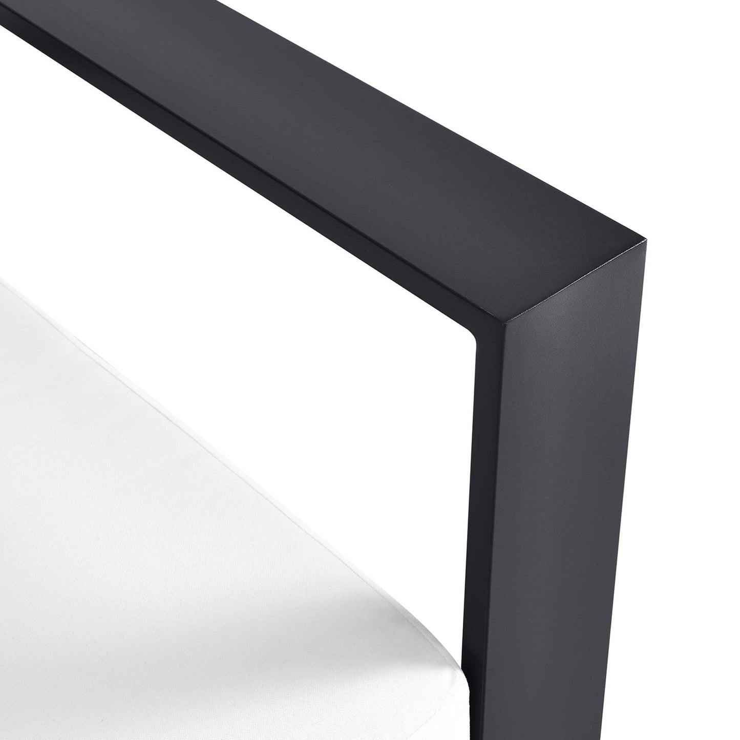 Tahoe Outdoor Patio Powder-Coated Aluminum Modular Right-Facing Loveseat by Modway EEI-6630-GRY-WHI