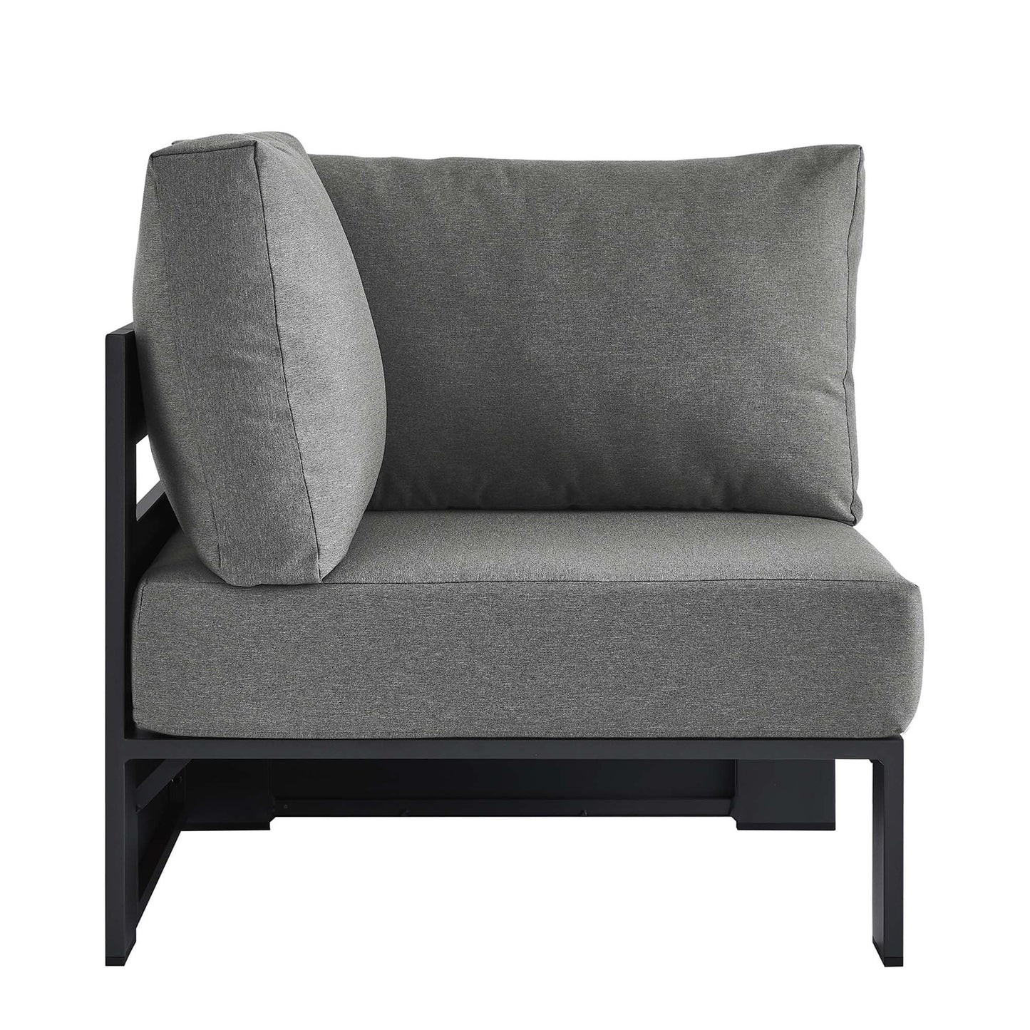 Tahoe Outdoor Patio Powder-Coated Aluminum Modular Corner Chair by Modway EEI-6631-GRY-CHA