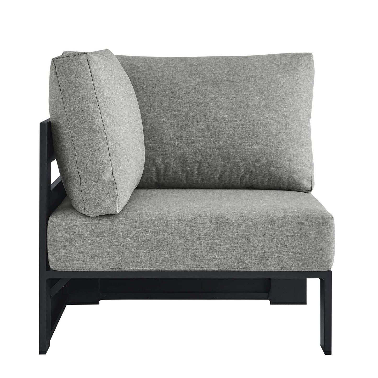 Tahoe Outdoor Patio Powder-Coated Aluminum Modular Corner Chair by Modway EEI-6631-GRY-GRY