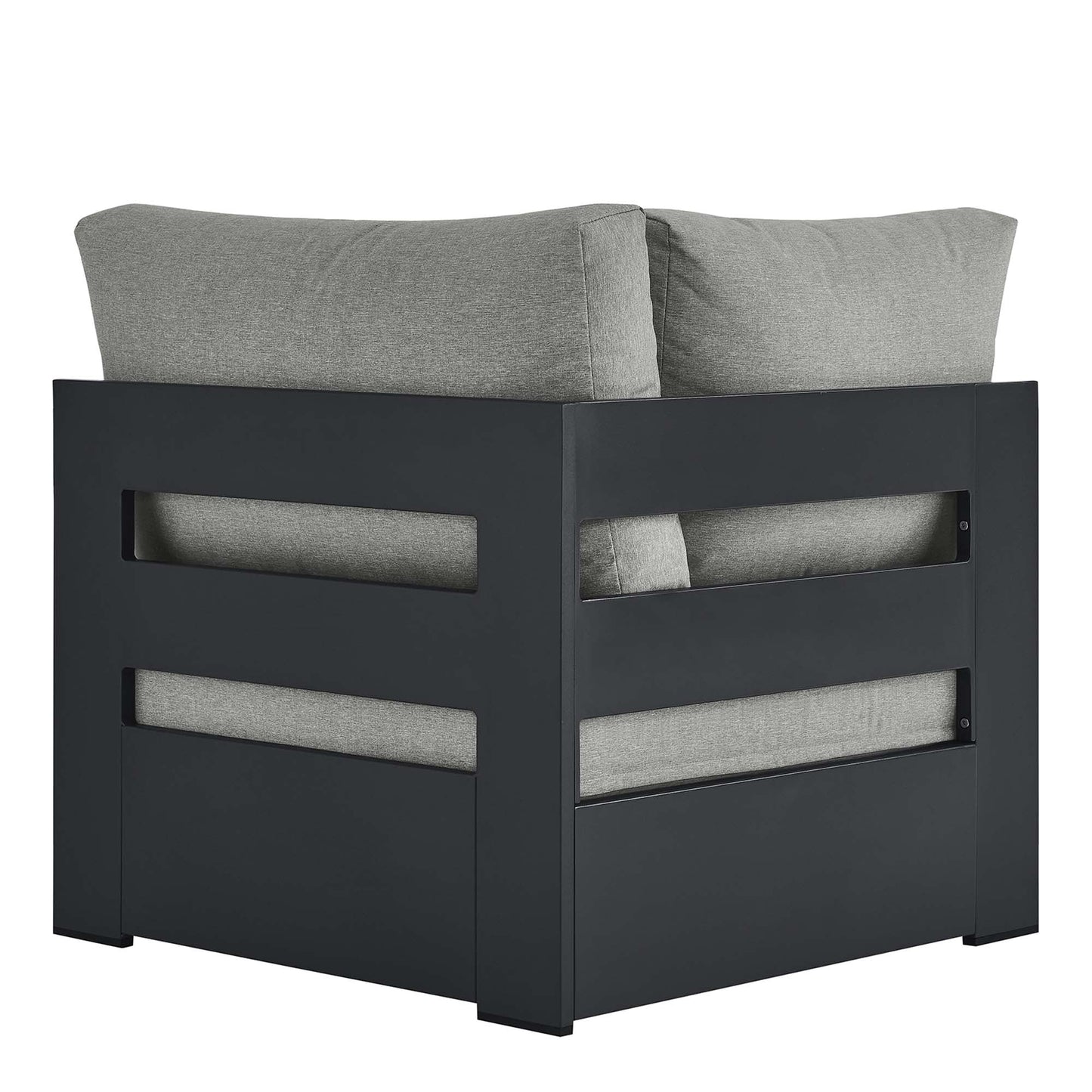 Tahoe Outdoor Patio Powder-Coated Aluminum Modular Corner Chair by Modway EEI-6631-GRY-GRY