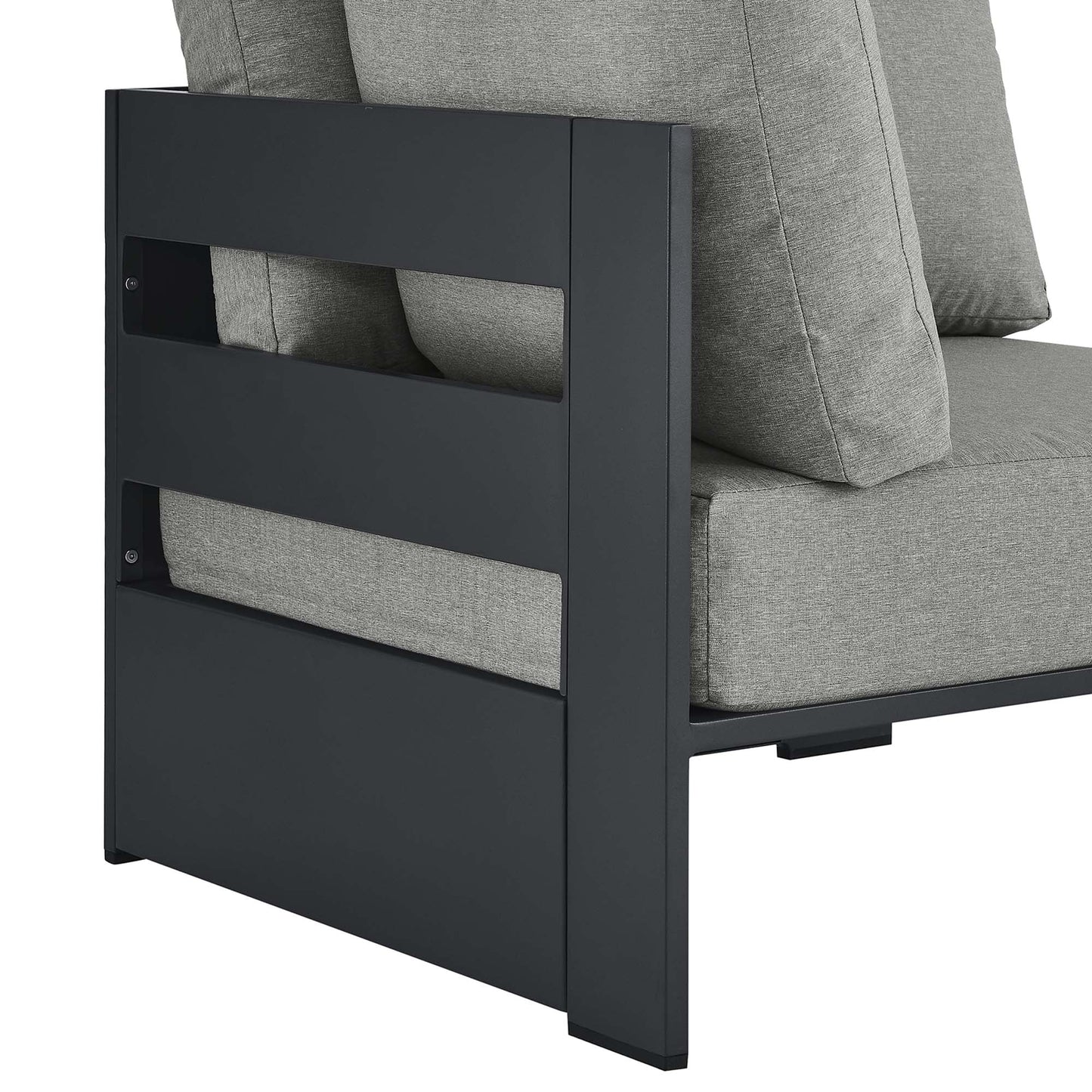 Tahoe Outdoor Patio Powder-Coated Aluminum Modular Corner Chair by Modway EEI-6631-GRY-GRY