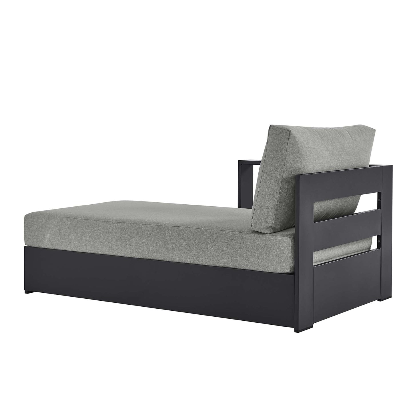 Tahoe Outdoor Patio Powder-Coated Aluminum Modular Left-Facing Chaise Lounge by Modway EEI-6632-GRY-GRY