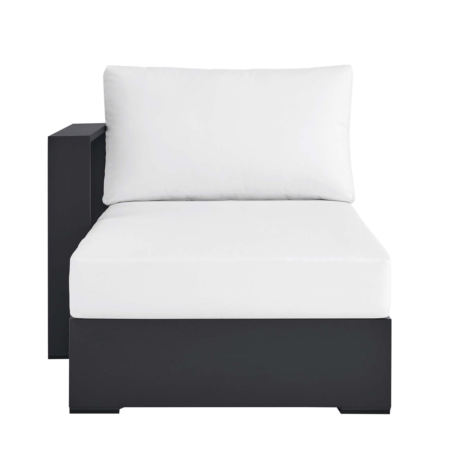 Tahoe Outdoor Patio Powder-Coated Aluminum Modular Left-Facing Chaise Lounge by Modway EEI-6632-GRY-WHI