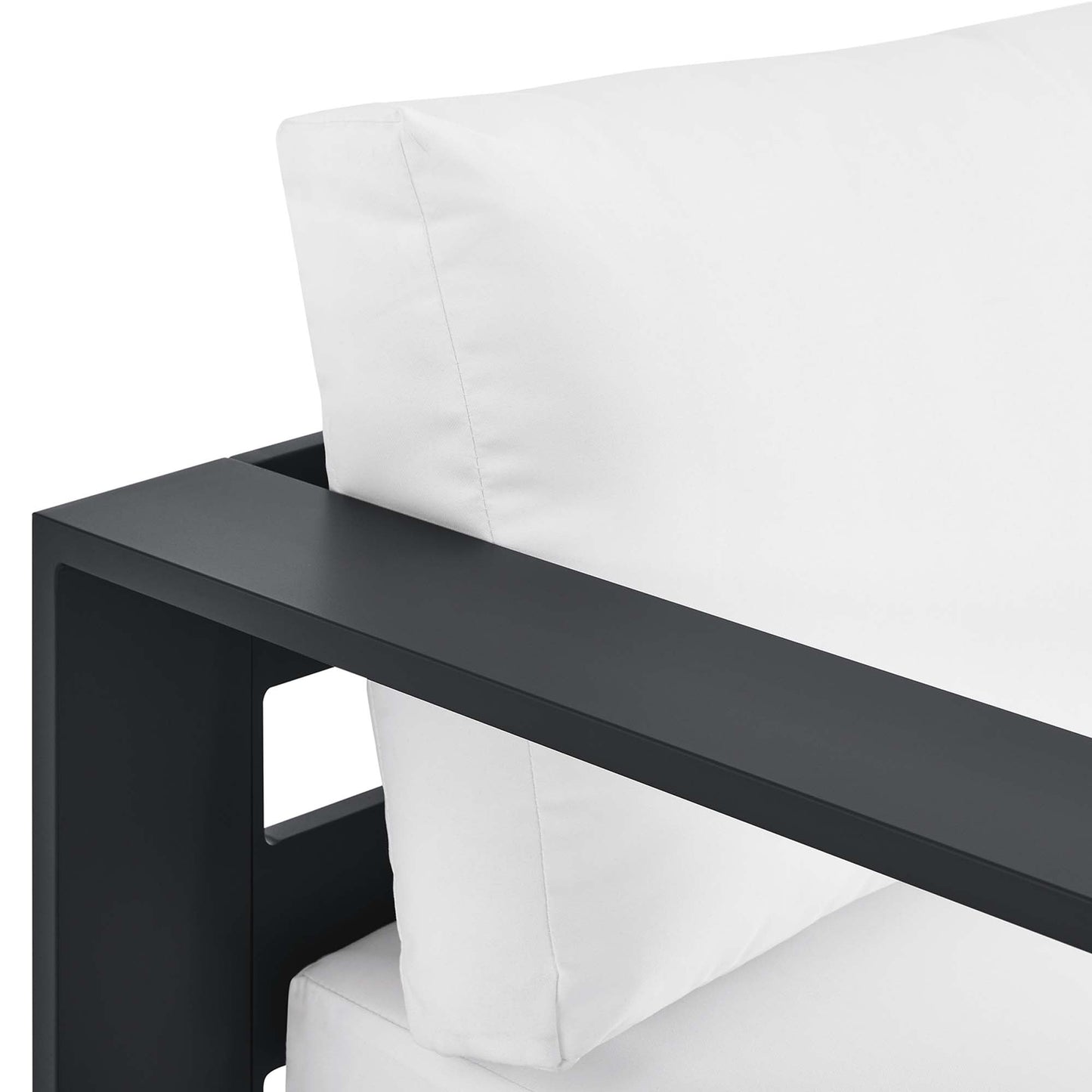 Tahoe Outdoor Patio Powder-Coated Aluminum Modular Left-Facing Chaise Lounge by Modway EEI-6632-GRY-WHI