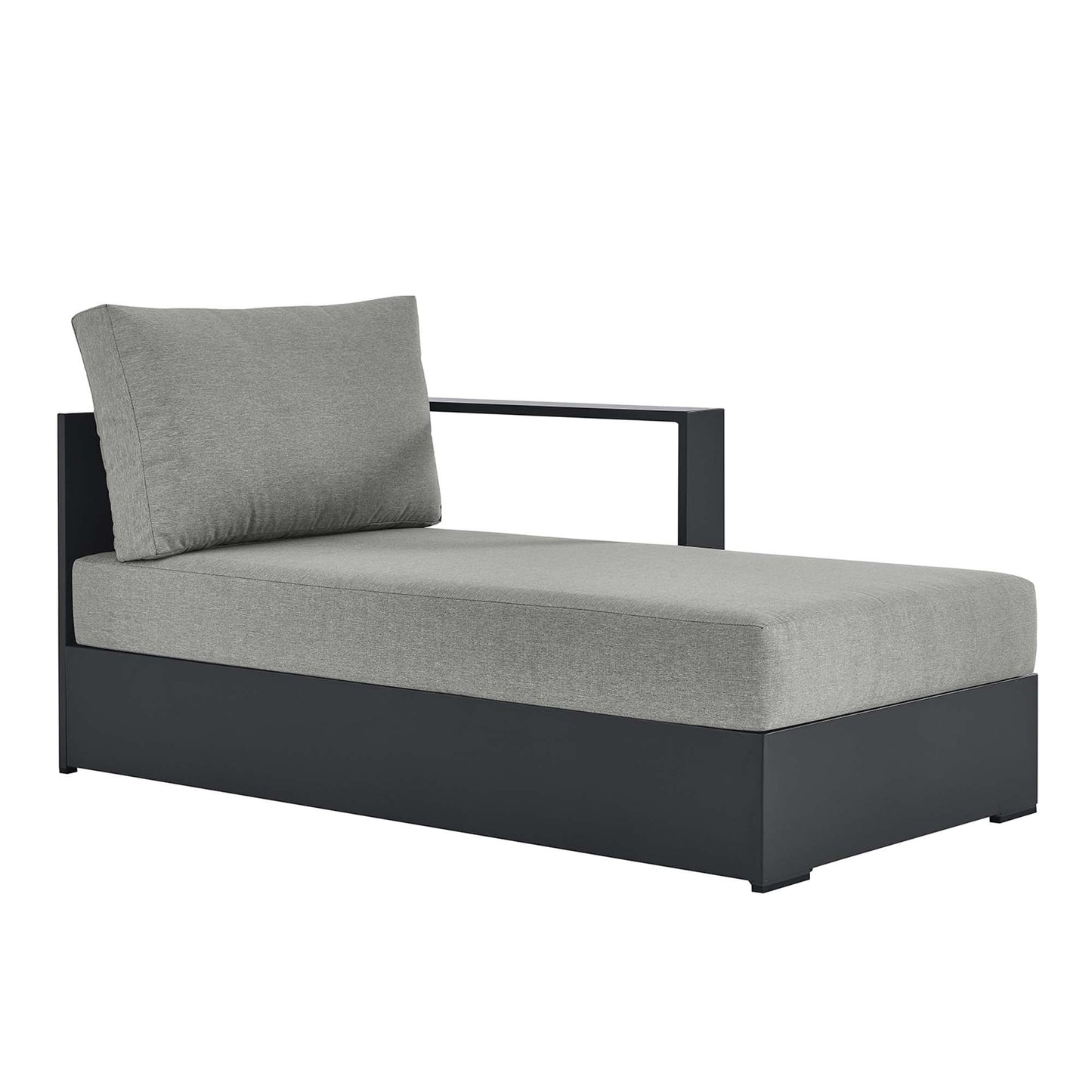 Tahoe Outdoor Patio Powder-Coated Aluminum Modular Right-Facing Chaise Lounge by Modway EEI-6633-GRY-GRY