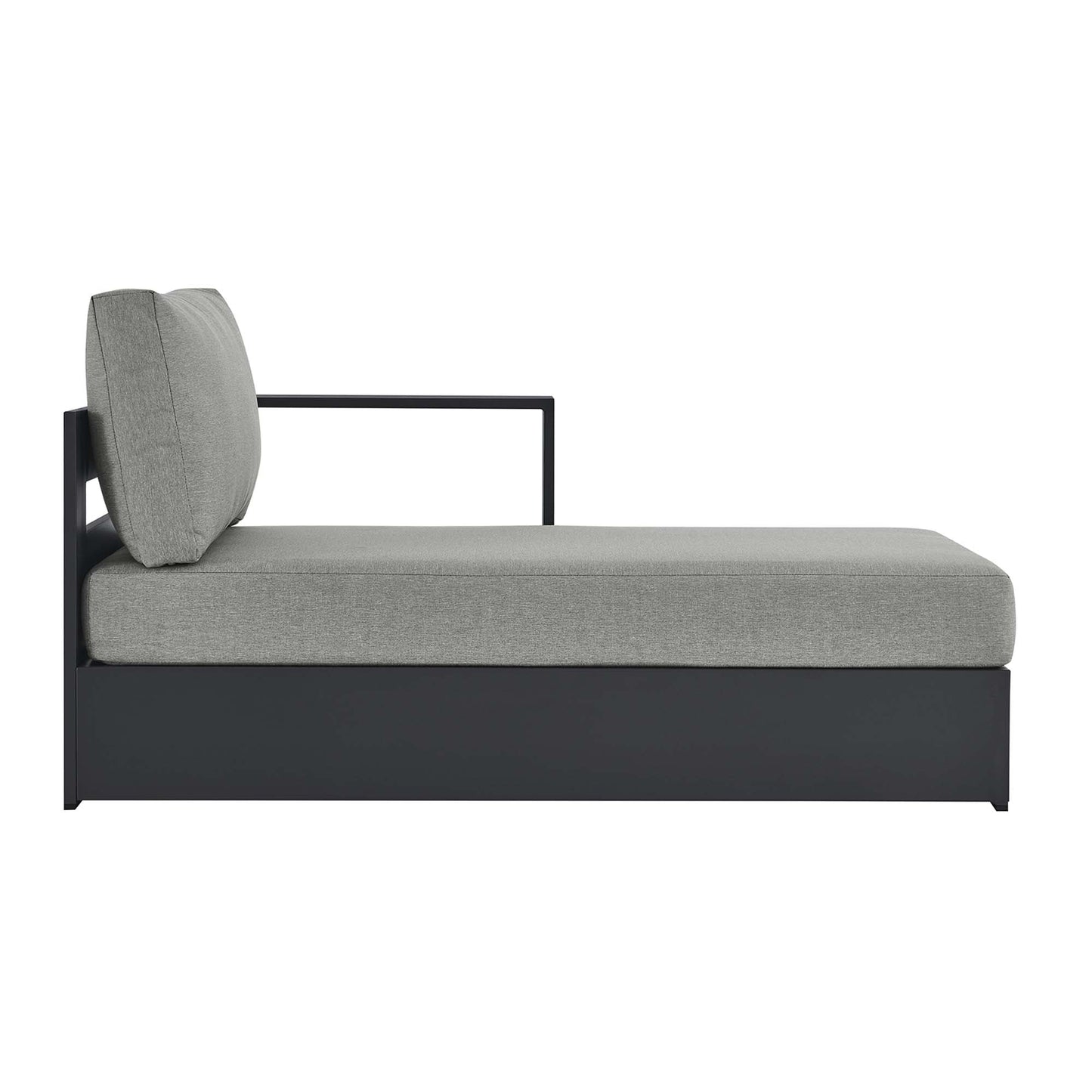 Tahoe Outdoor Patio Powder-Coated Aluminum Modular Right-Facing Chaise Lounge by Modway EEI-6633-GRY-GRY