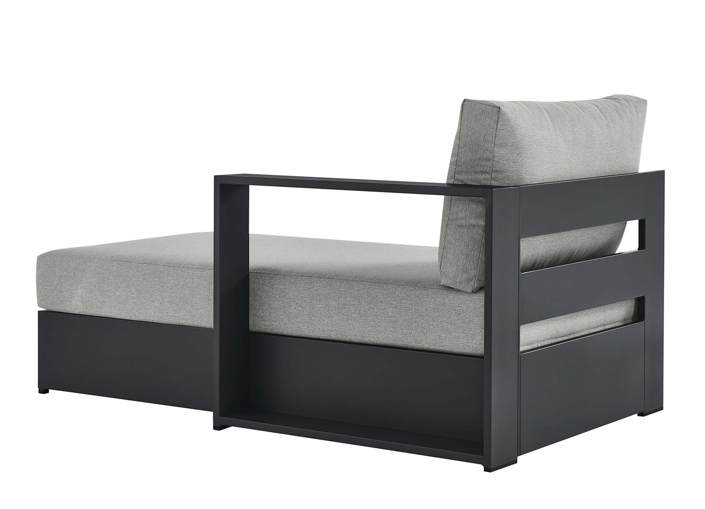 Tahoe Outdoor Patio Powder-Coated Aluminum Modular Right-Facing Chaise Lounge by Modway EEI-6633-GRY-GRY
