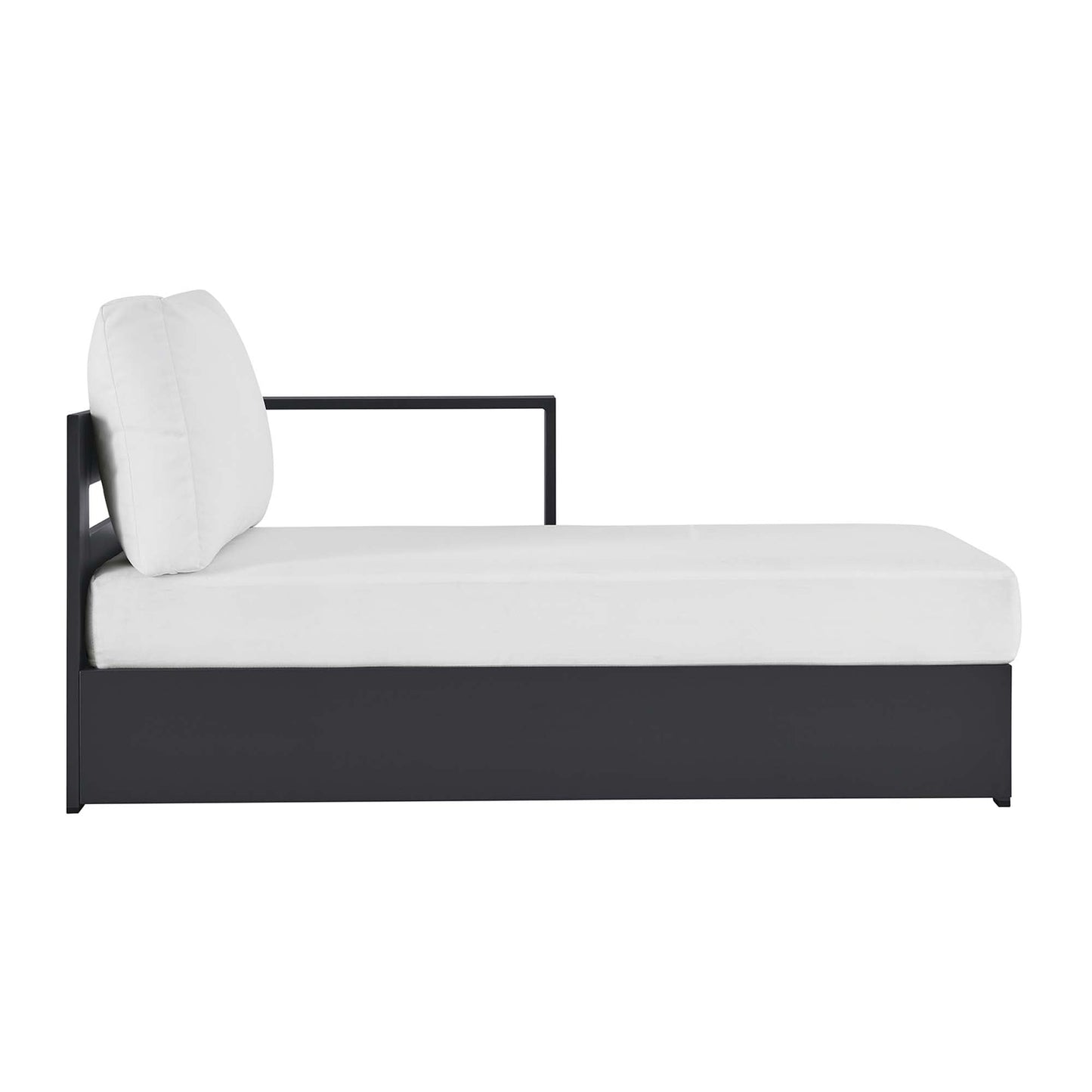 Tahoe Outdoor Patio Powder-Coated Aluminum Modular Right-Facing Chaise Lounge by Modway EEI-6633-GRY-WHI