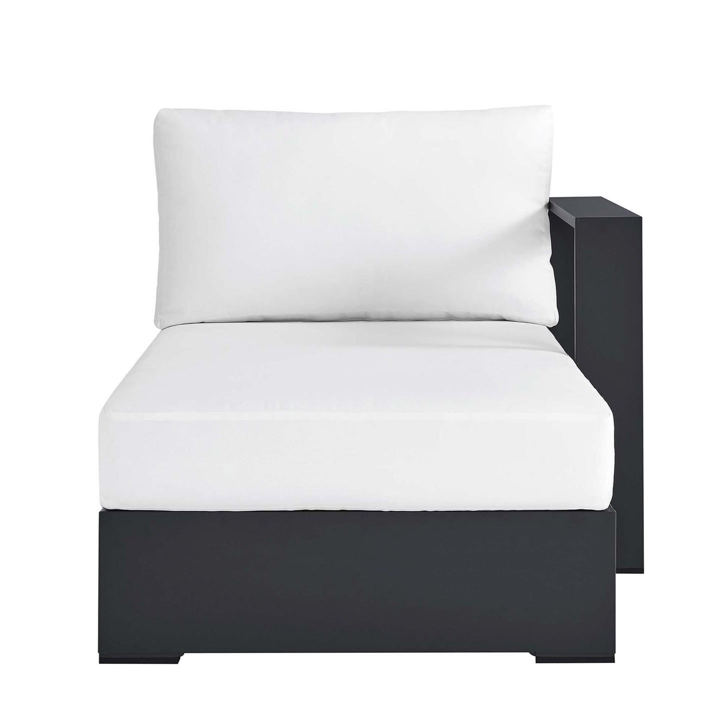 Tahoe Outdoor Patio Powder-Coated Aluminum Modular Right-Facing Chaise Lounge by Modway EEI-6633-GRY-WHI