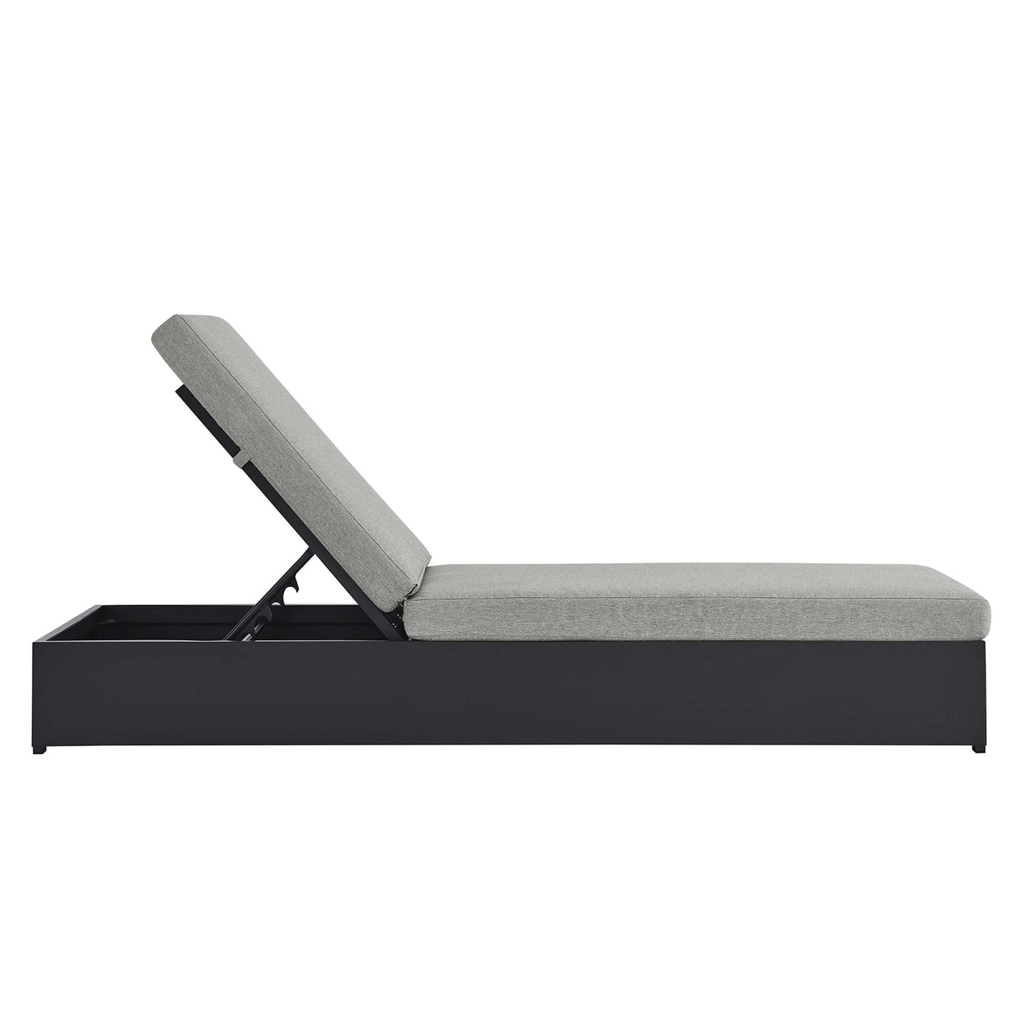 Tahoe Outdoor Patio Powder-Coated Aluminum Chaise Lounge Chair by Modway EEI-6634-GRY-GRY