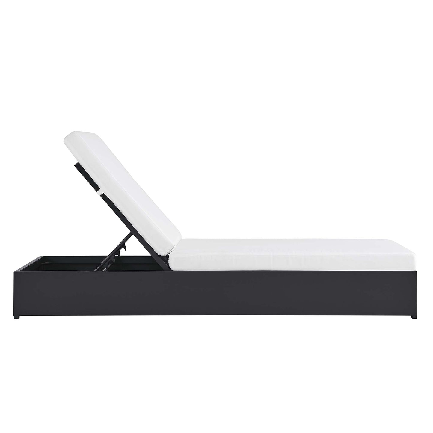 Tahoe Outdoor Patio Powder-Coated Aluminum Chaise Lounge Chair by Modway EEI-6634-GRY-WHI