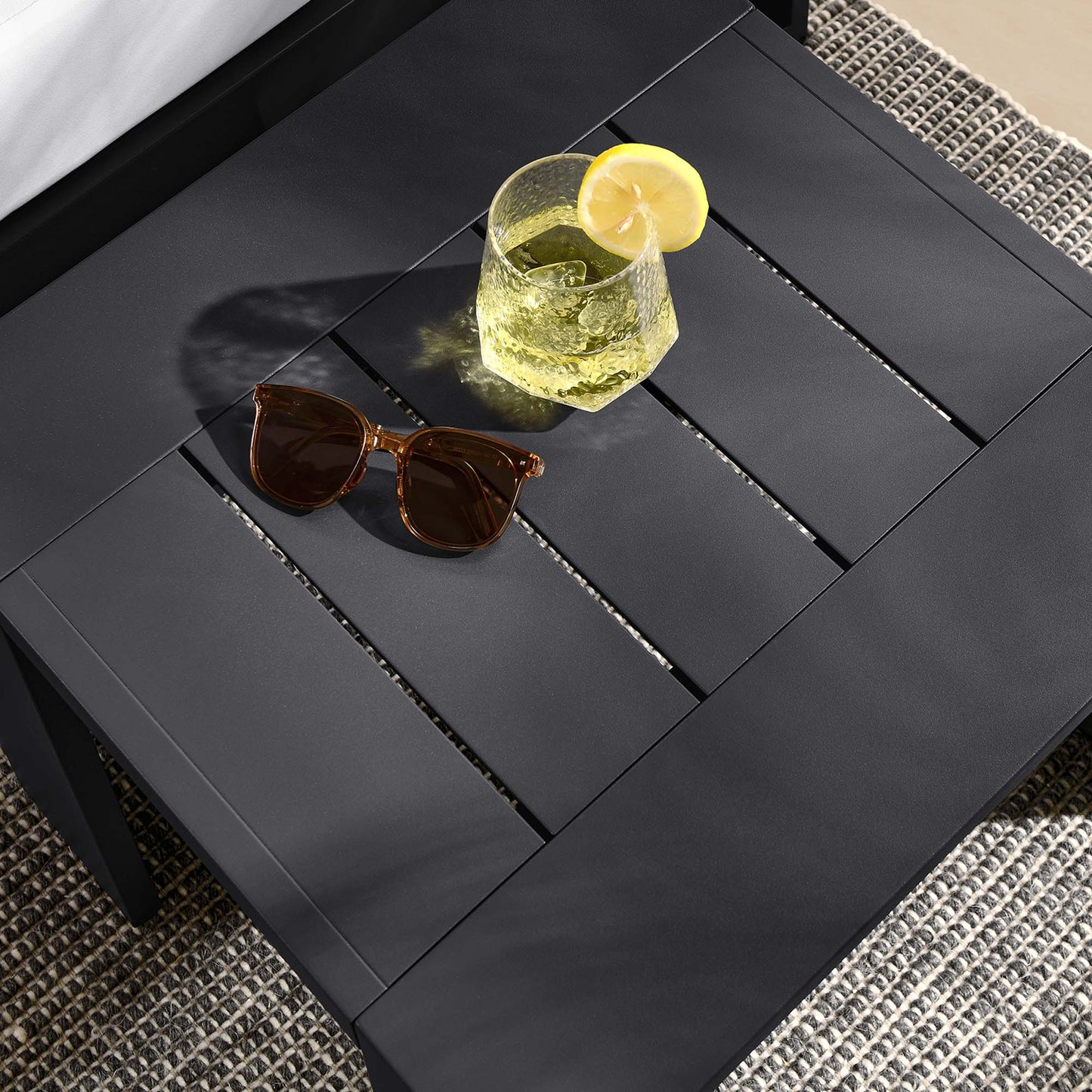 Tahoe Outdoor Patio Powder-Coated Aluminum End Table by Modway EEI-6635-GRY