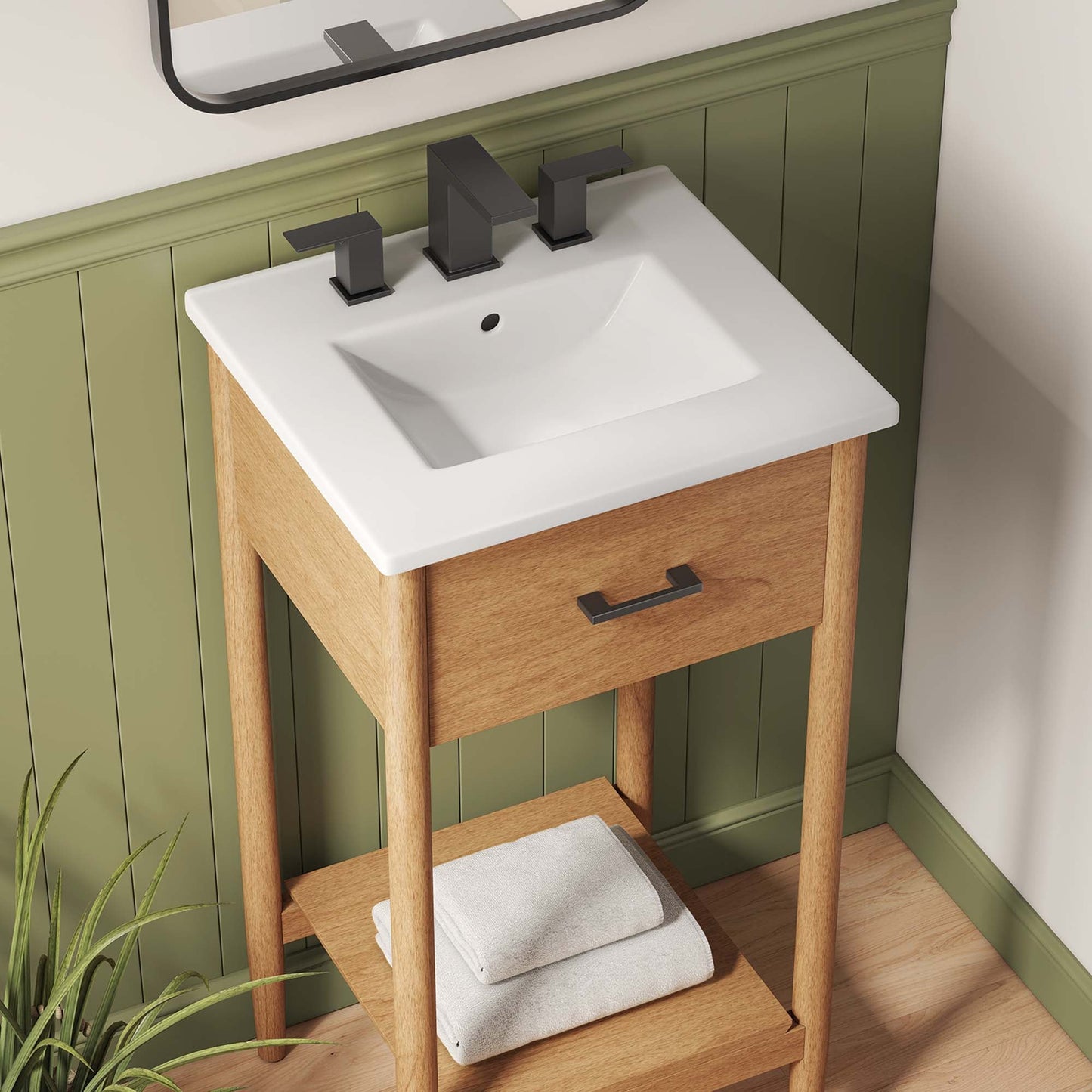 Zaire 18" Bathroom Vanity by Modway EEI-6658-NAT-WHI