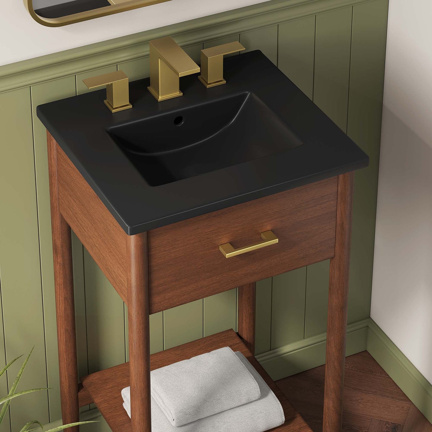 Zaire 18" Bathroom Vanity by Modway EEI-6659-WAL-BLK