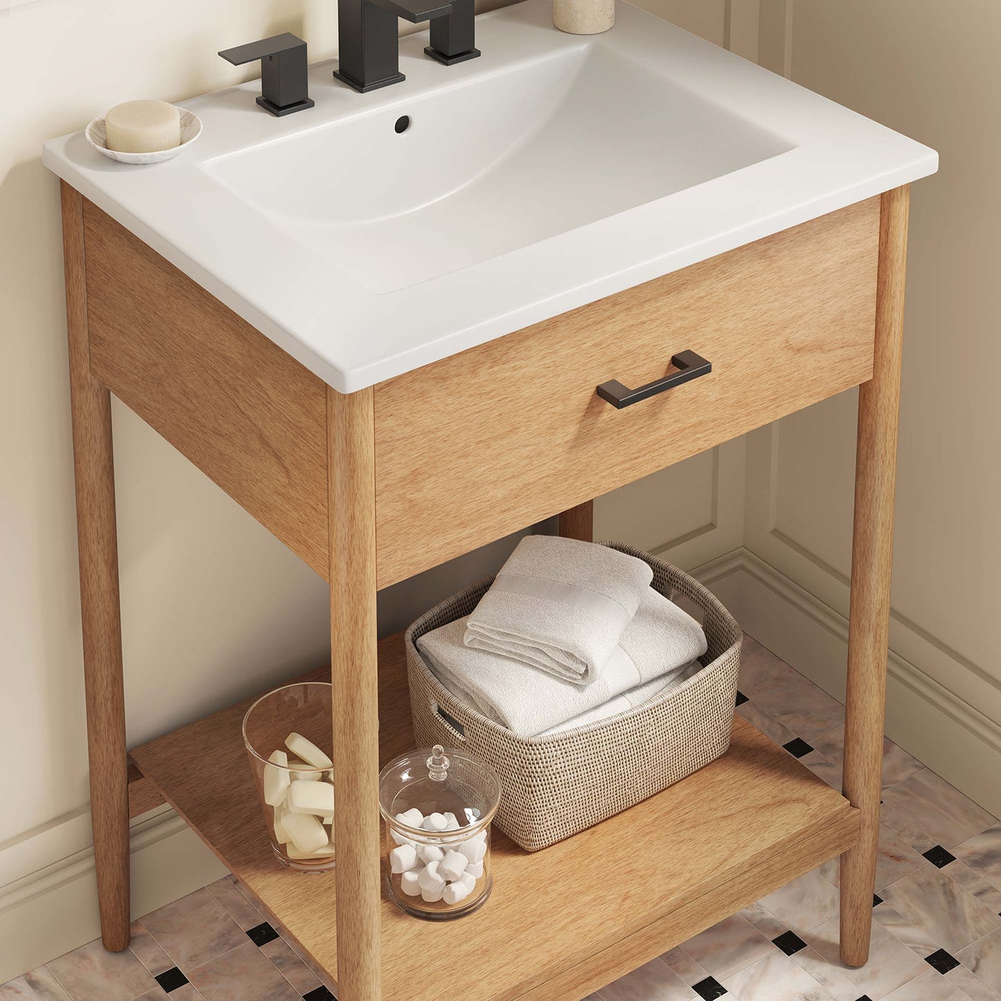 Zaire 24" Bathroom Vanity by Modway EEI-6660-NAT-WHI