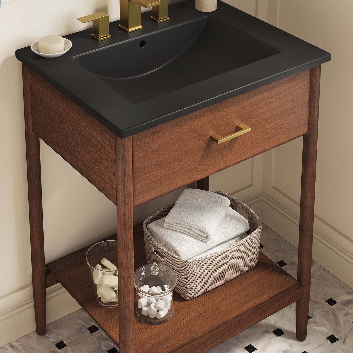 Zaire 24" Bathroom Vanity by Modway EEI-6661-WAL-BLK