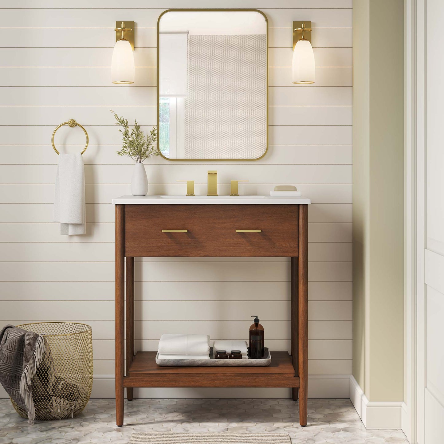 Zaire 30" Bathroom Vanity by Modway EEI-6662-WAL-WHI