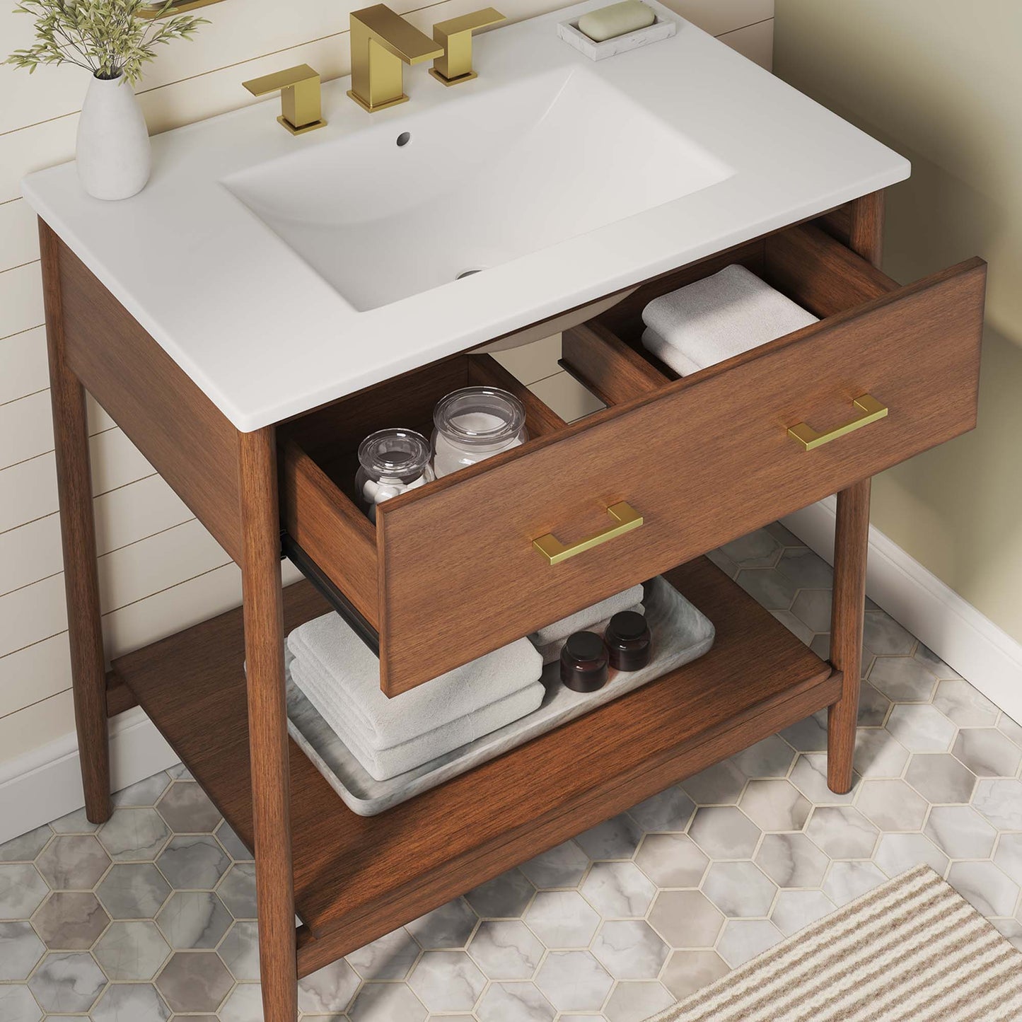 Zaire 30" Bathroom Vanity by Modway EEI-6662-WAL-WHI