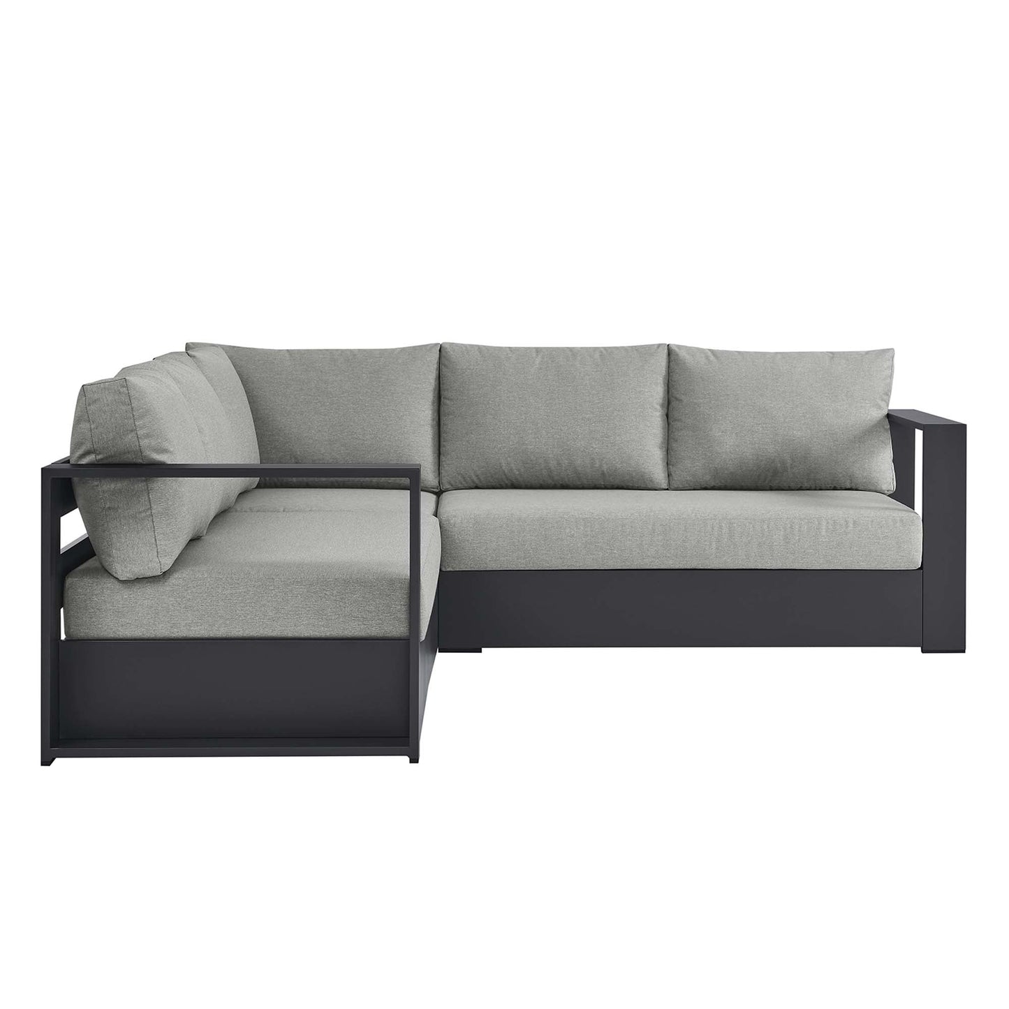 Tahoe 3-Piece Outdoor Patio Powder-Coated Aluminum Sectional Sofa Set by Modway EEI-6668-GRY-GRY