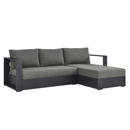 Tahoe 2-Piece Outdoor Patio Powder-Coated Aluminum Right-Facing Chaise Sectional Sofa Set by Modway EEI-6669-GRY-CHA