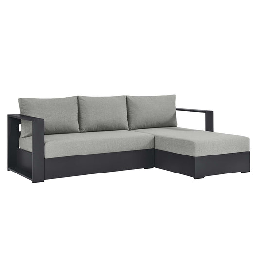 Tahoe 2-Piece Outdoor Patio Powder-Coated Aluminum Right-Facing Chaise Sectional Sofa Set by Modway EEI-6669-GRY-GRY
