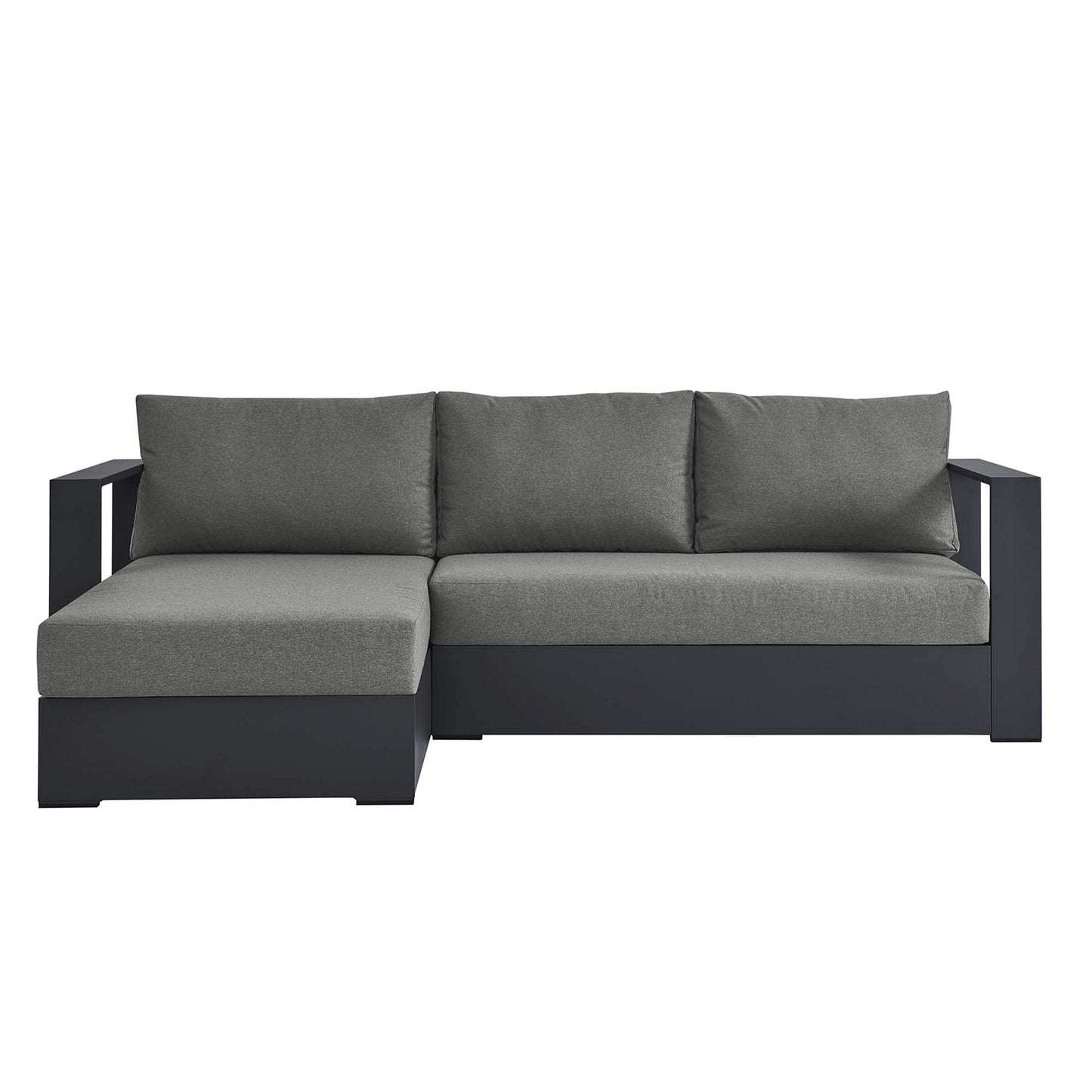 Tahoe 2-Piece Outdoor Patio Powder-Coated Aluminum Left-Facing Chaise Sectional Sofa Set by Modway EEI-6670-GRY-CHA
