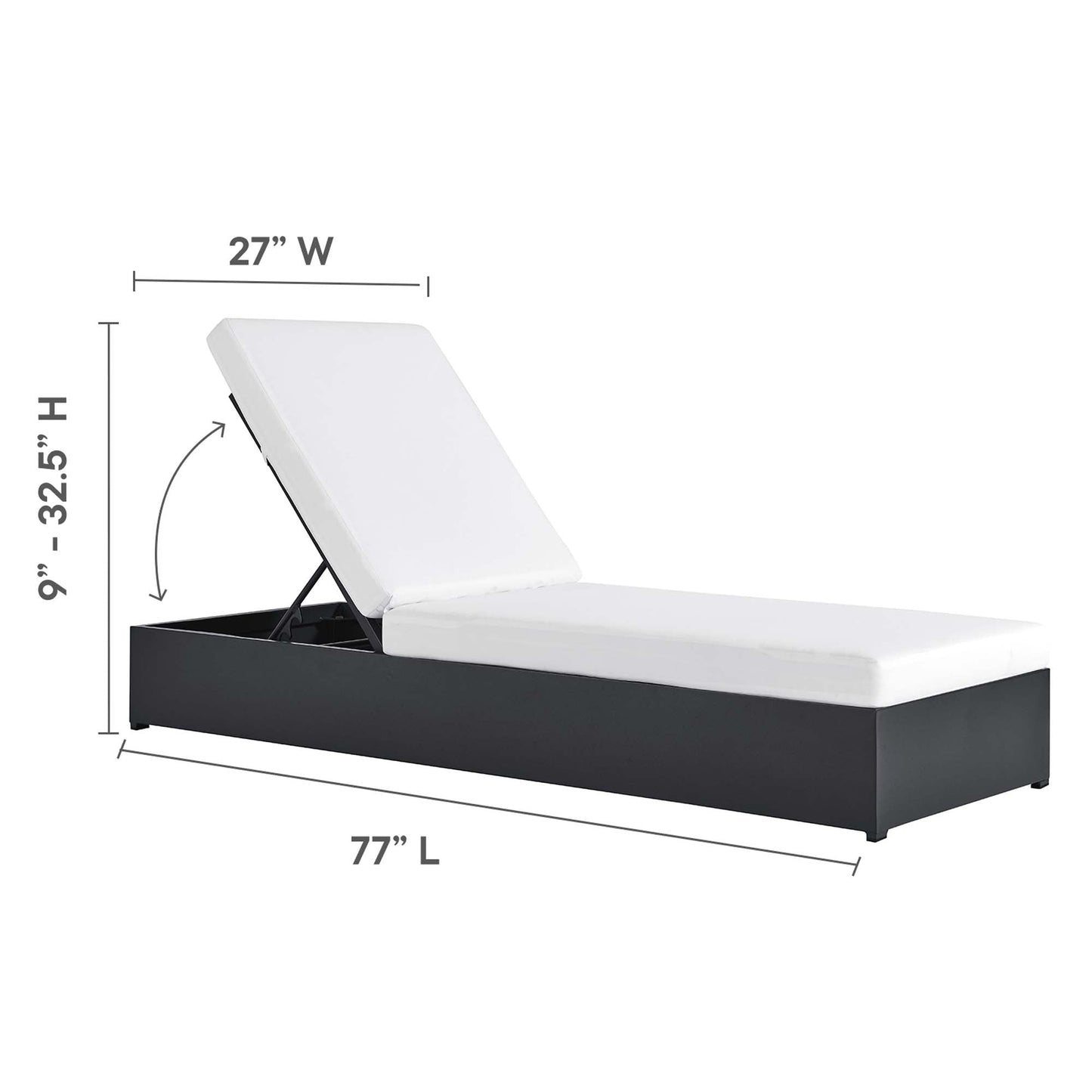 Tahoe 3-Piece Outdoor Patio Powder-Coated Aluminum Chaise Lounge Set by Modway EEI-6673-GRY-WHI