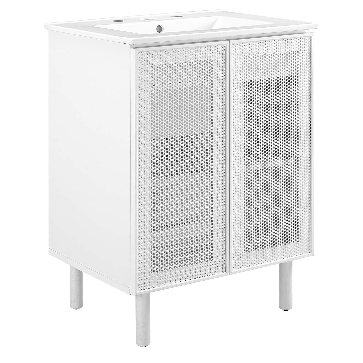Calla 24" Perforated Metal Bathroom Vanity by Modway EEI-6677-WHI-WHI