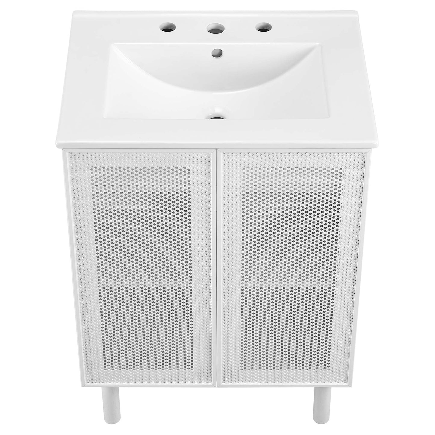 Calla 24" Perforated Metal Bathroom Vanity by Modway EEI-6677-WHI-WHI
