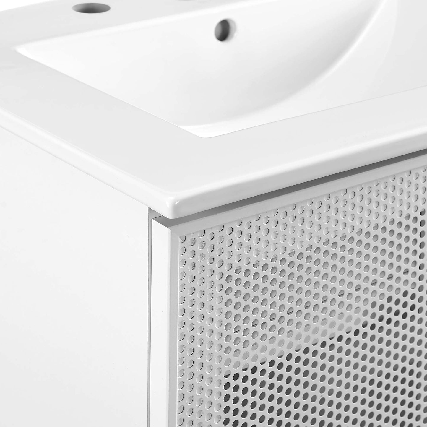 Calla 24" Perforated Metal Bathroom Vanity by Modway EEI-6677-WHI-WHI