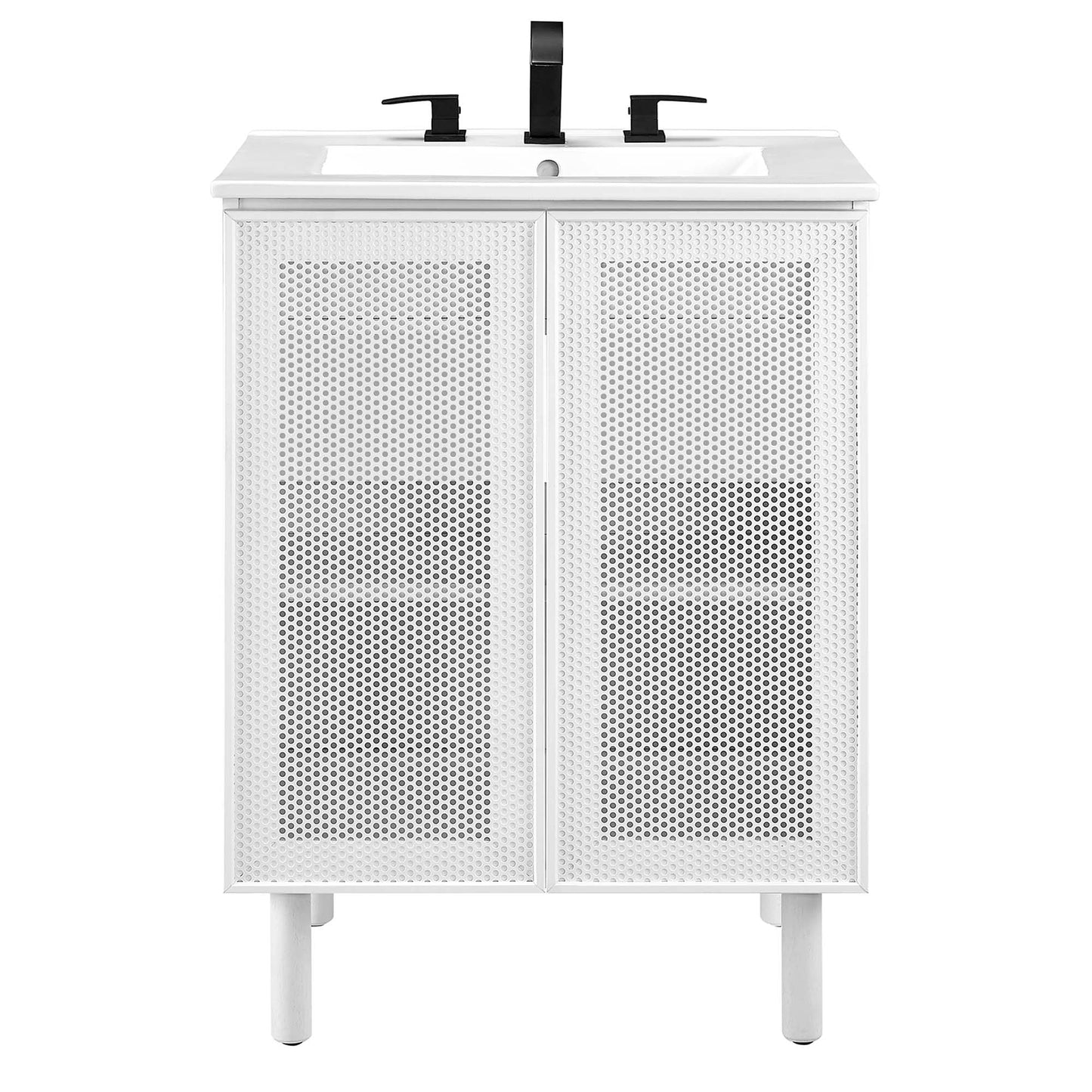 Calla 24" Perforated Metal Bathroom Vanity by Modway EEI-6677-WHI-WHI