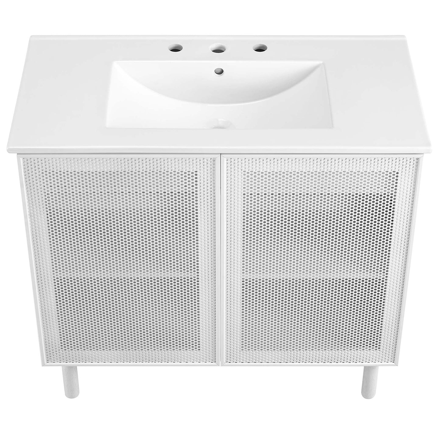 Calla 36" Perforated Metal Bathroom Vanity by Modway EEI-6678-WHI-WHI
