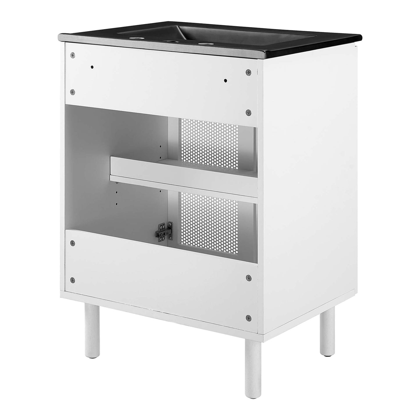 Calla 24" Perforated Metal Bathroom Vanity by Modway EEI-6679-BLK-WHI