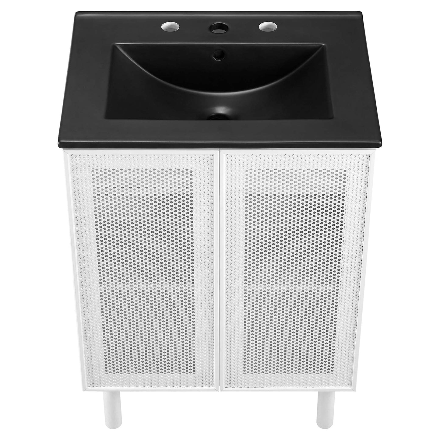 Calla 24" Perforated Metal Bathroom Vanity by Modway EEI-6679-BLK-WHI