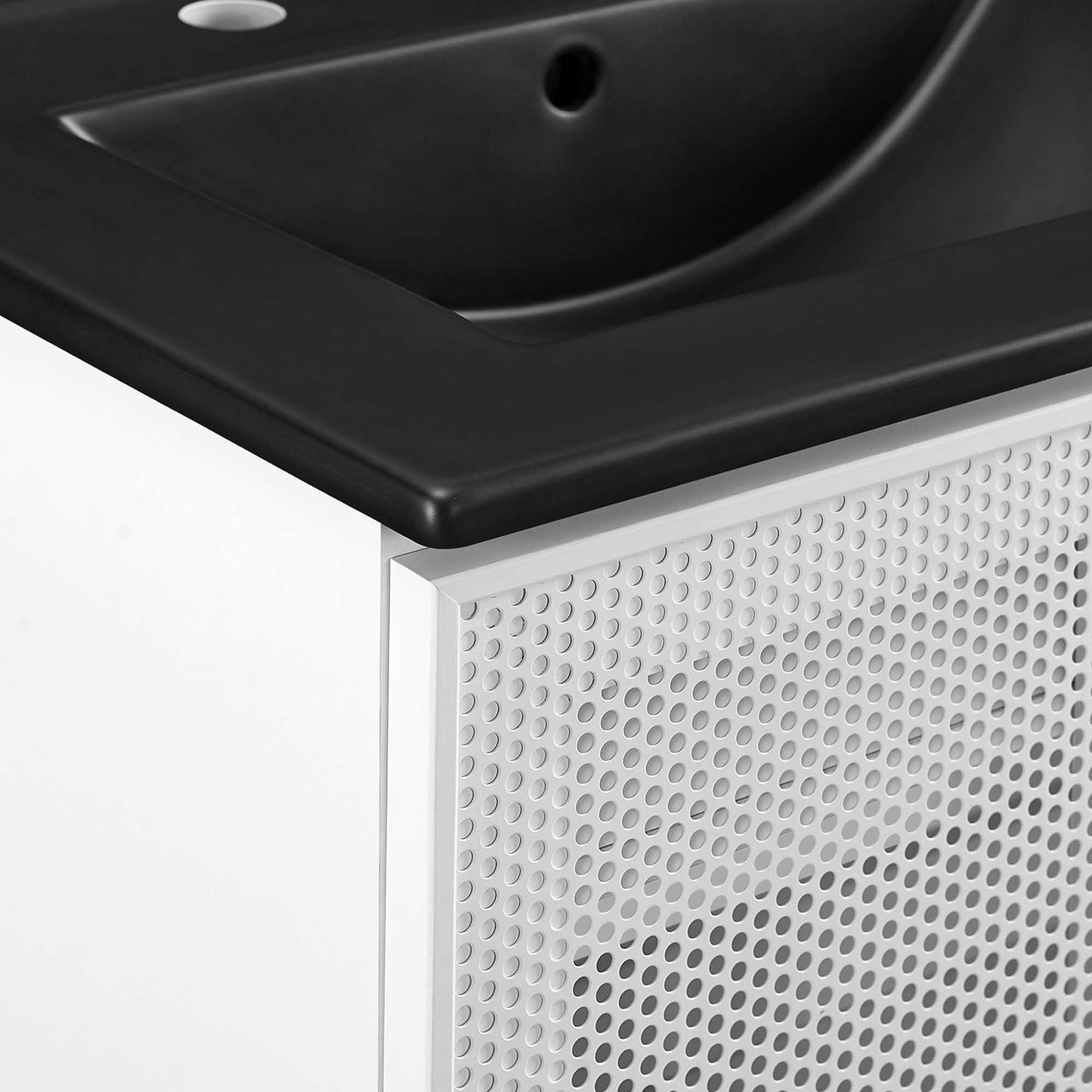 Calla 24" Perforated Metal Bathroom Vanity by Modway EEI-6679-BLK-WHI
