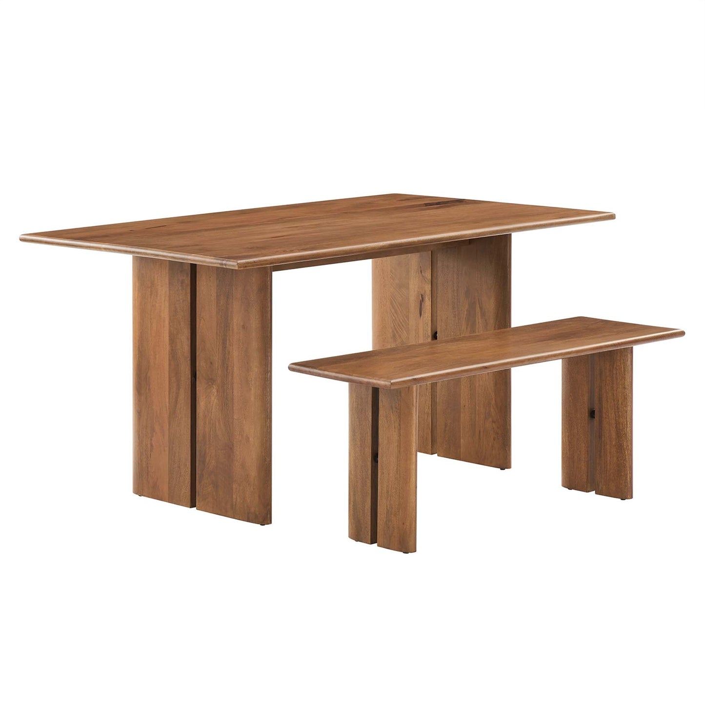 Amistad 60" Wood Dining Table and Bench Set by Modway EEI-6690-WAL