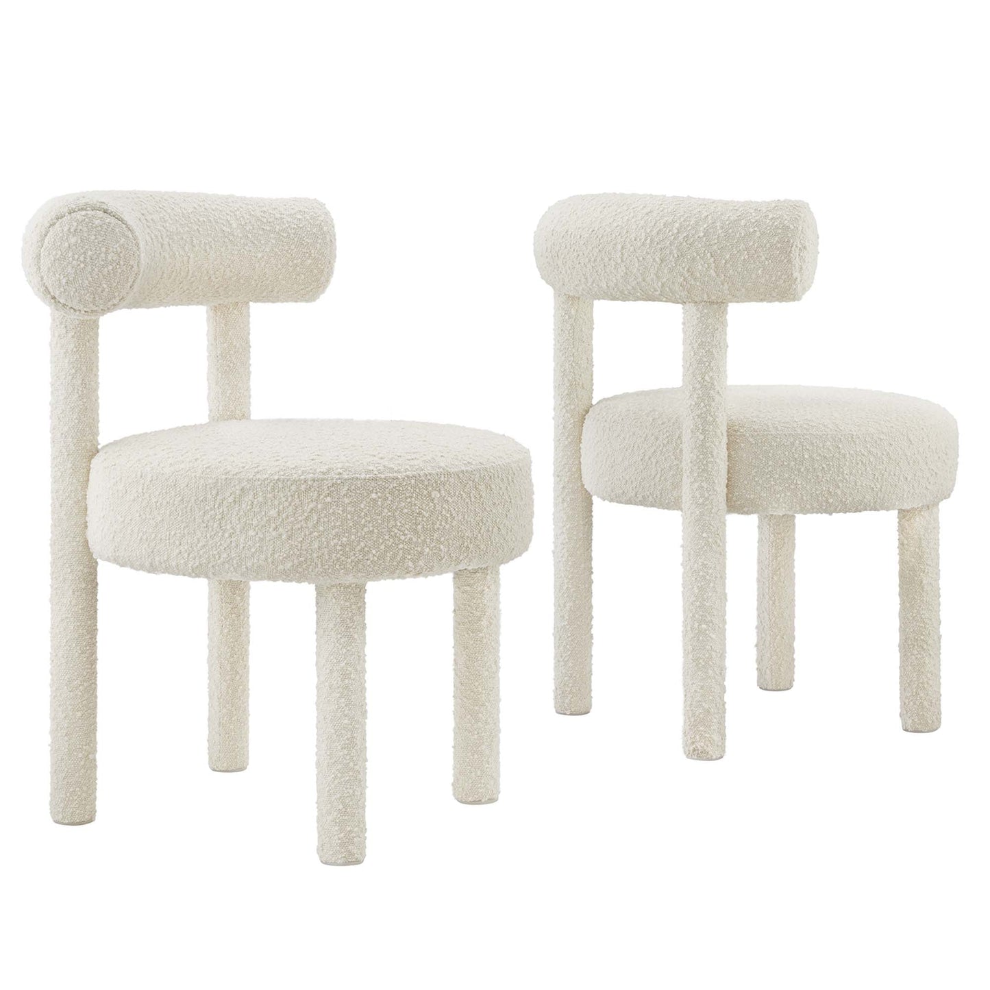 Toulouse Boucle Fabric Dining Chair Set of 2 by Modway EEI-6705-IVO
