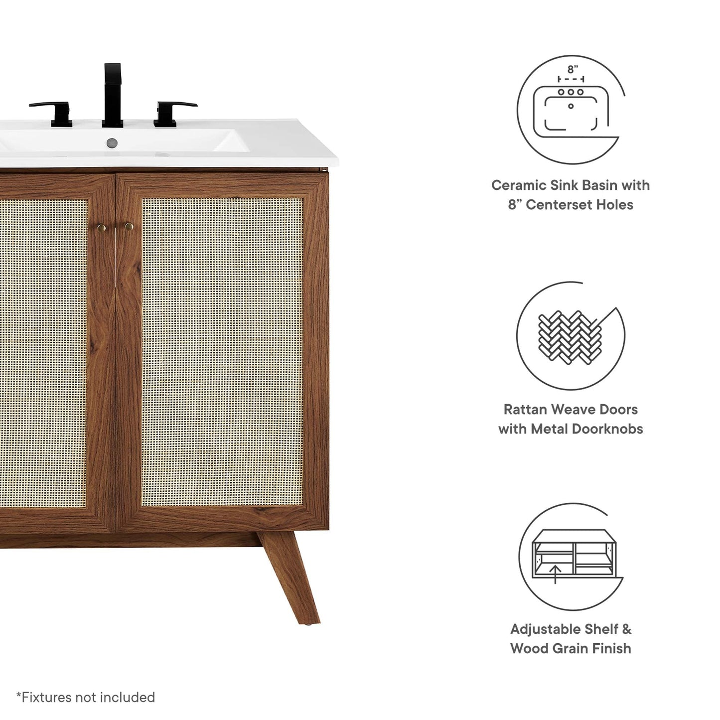 Soma 30” Bathroom Vanity by Modway EEI-6715-WAL-WHI