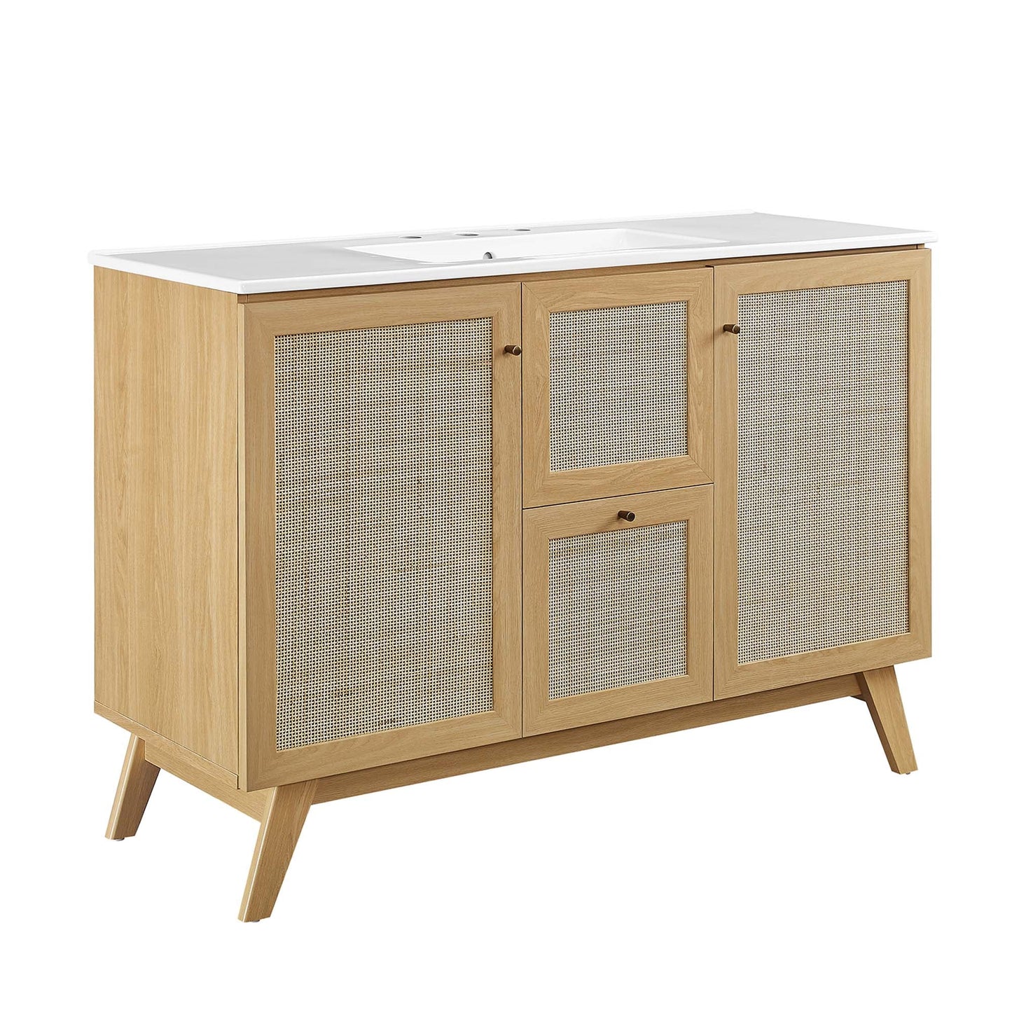 Soma 48” Single Sink Bathroom Vanity by Modway EEI-6719-OAK-WHI
